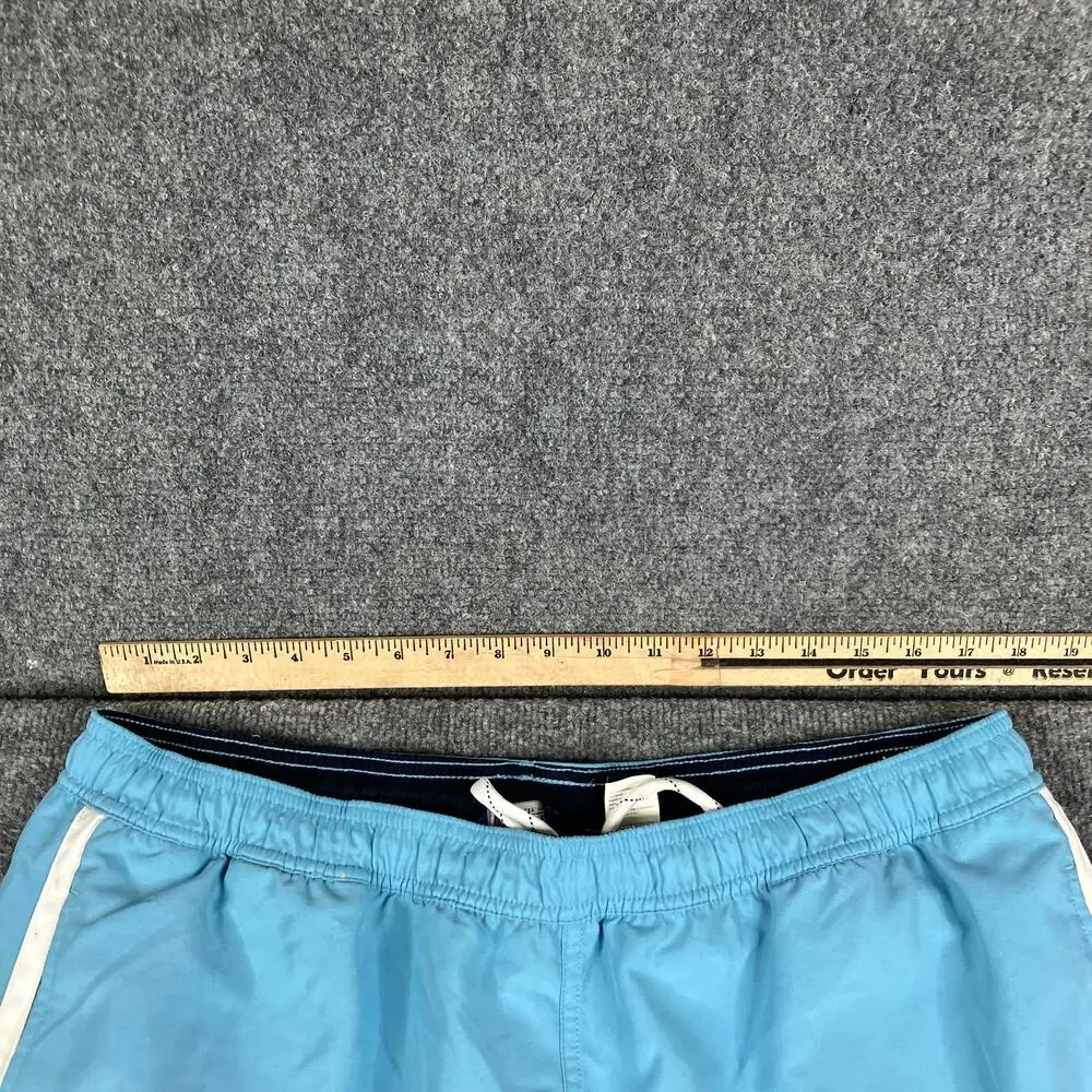 Chaps Swim Trunks Mens XL Blue‎ White Trim Drawstring Mesh Lined Pocket Casual